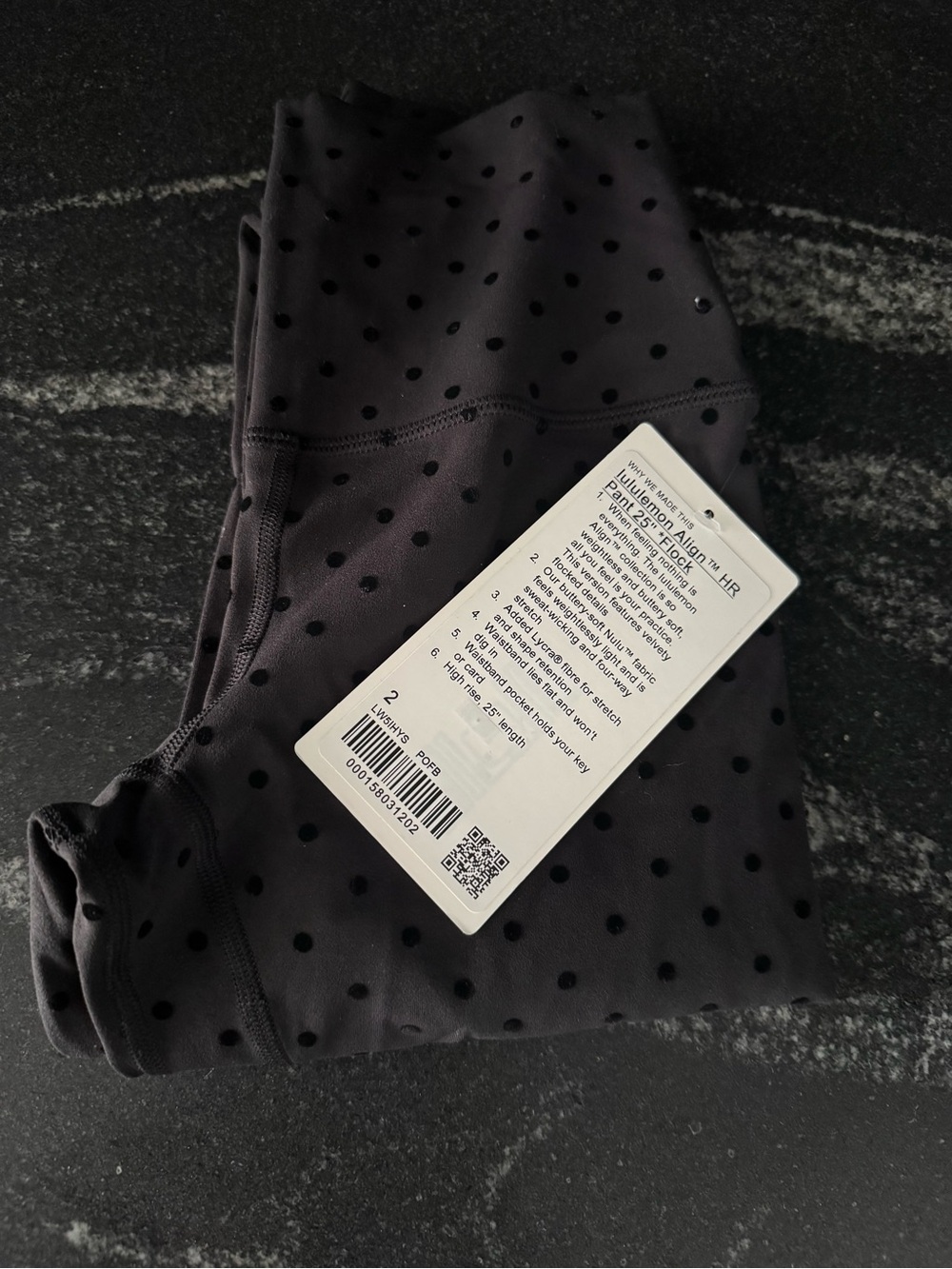 lululemon athletica Black Polka Dot Yoga Leggings